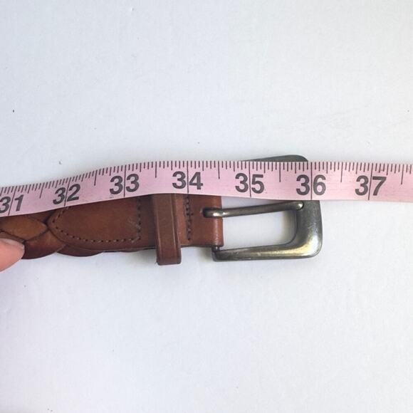 Vintage Brown Woven Leather Belt Western Distressed Boho Wide‎ Braided 28 Small